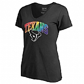 Women's Houston Texans NFL Pro Line by Fanatics Branded Black Plus Sizes Pride T-Shirt,baseball caps,new era cap wholesale,wholesale hats